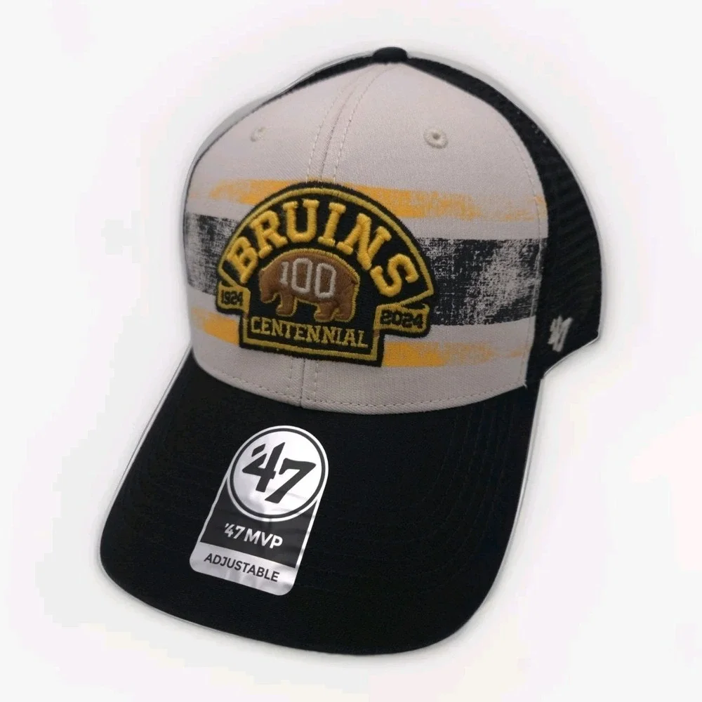 Boston Bruins '47 Centennial‎ Logo Breakout MVP Snapback Hat Cap
